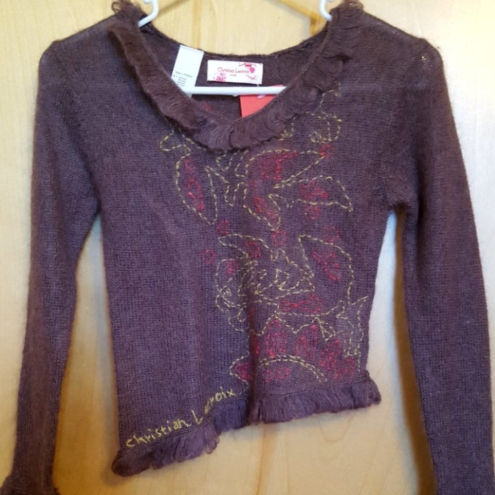 Christian Lacroix girls embroidered sweater - NWT